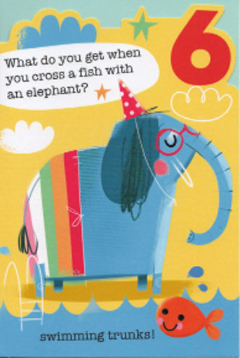Picture of 6 BIRTHDAY CARD ELEPHANT